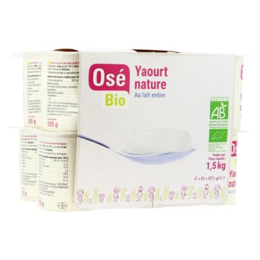 Yaourt Nature Entier 12x125g Bio