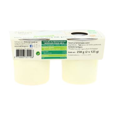 Yaourt Brebis Nature 2x125g Bio Naturalia Fr
