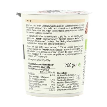 Yaourt Cafe Ss Lactose 0g Bio Naturalia Fr