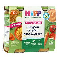 Petit pot spaghetti aux 5 légumes 2x250g  Bio 12mois